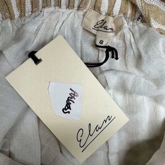 NWT | Elan | Khaki Stripe Spaghetti Strap Maxi Dress | White/Beige | Small - Picture 6 of 12